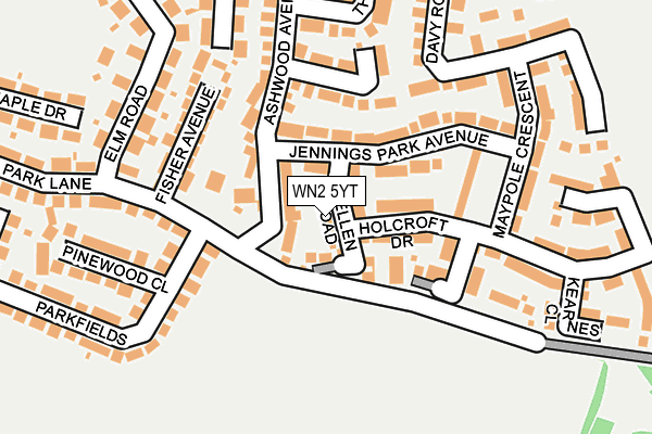 WN2 5YT map - OS OpenMap – Local (Ordnance Survey)