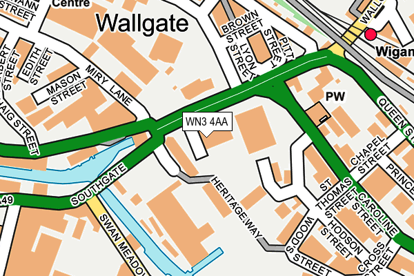 WN3 4AA map - OS OpenMap – Local (Ordnance Survey)