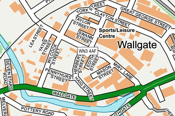 WN3 4AF map - OS OpenMap – Local (Ordnance Survey)