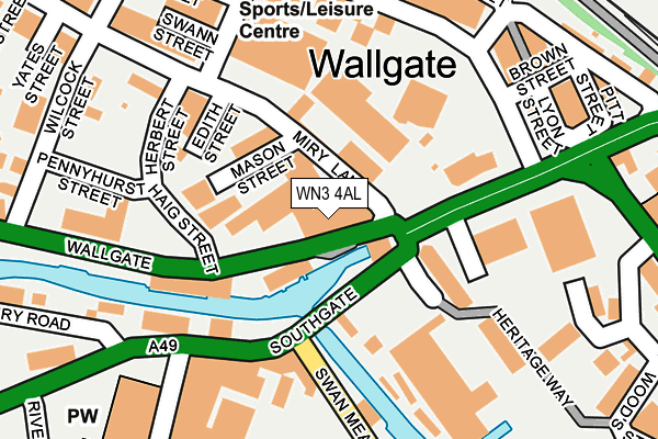 WN3 4AL map - OS OpenMap – Local (Ordnance Survey)