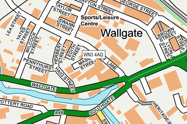 WN3 4AQ map - OS OpenMap – Local (Ordnance Survey)