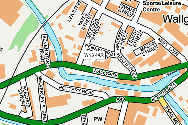 WN3 4AR map - OS OpenMap – Local (Ordnance Survey)