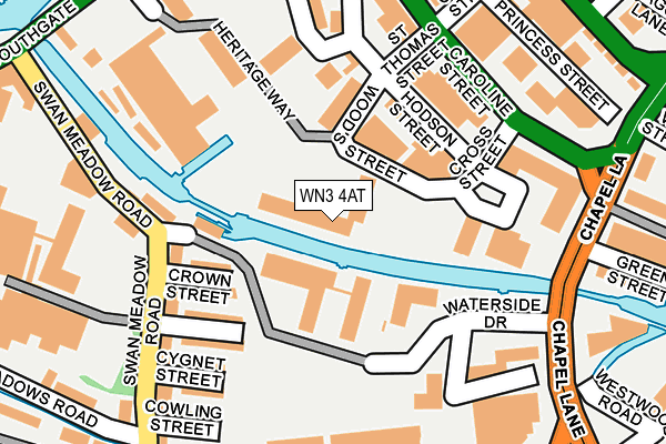 WN3 4AT map - OS OpenMap – Local (Ordnance Survey)