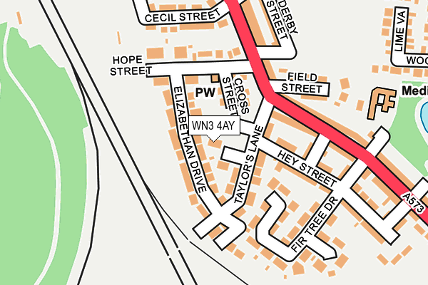 WN3 4AY map - OS OpenMap – Local (Ordnance Survey)