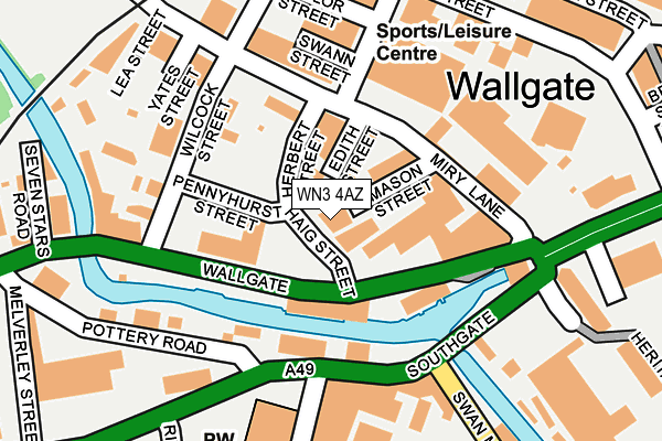 WN3 4AZ map - OS OpenMap – Local (Ordnance Survey)