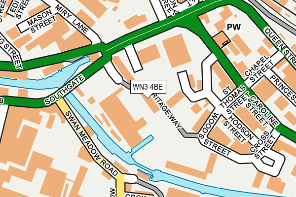 WN3 4BE map - OS OpenMap – Local (Ordnance Survey)