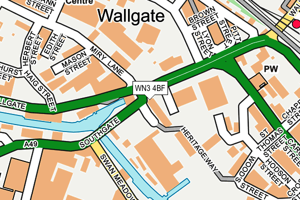 WN3 4BF map - OS OpenMap – Local (Ordnance Survey)