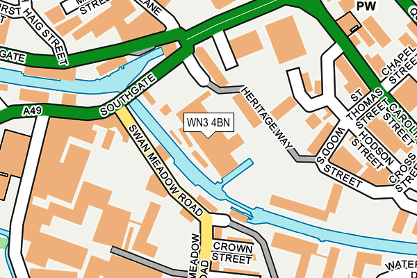 WN3 4BN map - OS OpenMap – Local (Ordnance Survey)