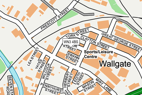 WN3 4BS map - OS OpenMap – Local (Ordnance Survey)