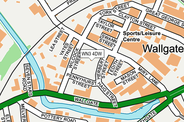 WN3 4DW map - OS OpenMap – Local (Ordnance Survey)