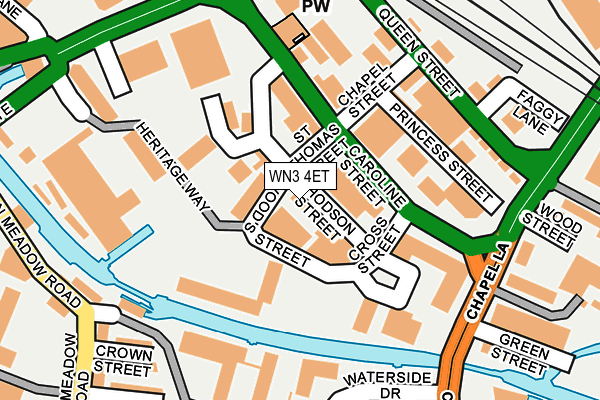 WN3 4ET map - OS OpenMap – Local (Ordnance Survey)