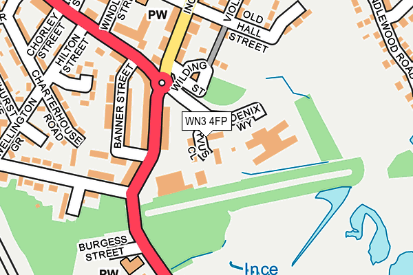 WN3 4FP map - OS OpenMap – Local (Ordnance Survey)