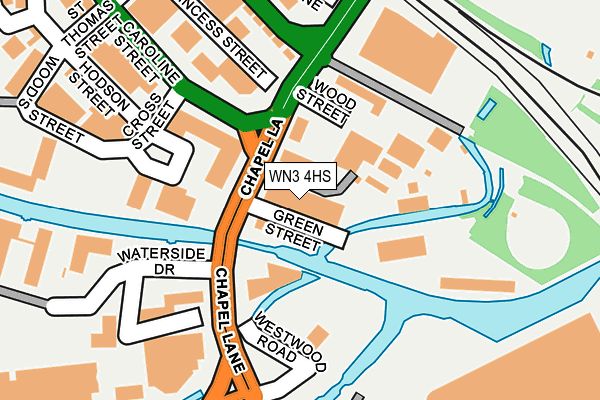 WN3 4HS map - OS OpenMap – Local (Ordnance Survey)