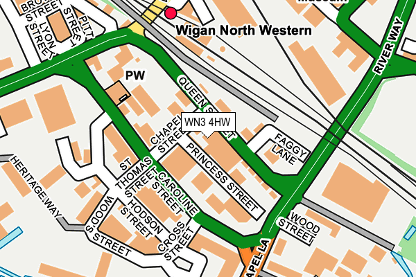 WN3 4HW map - OS OpenMap – Local (Ordnance Survey)