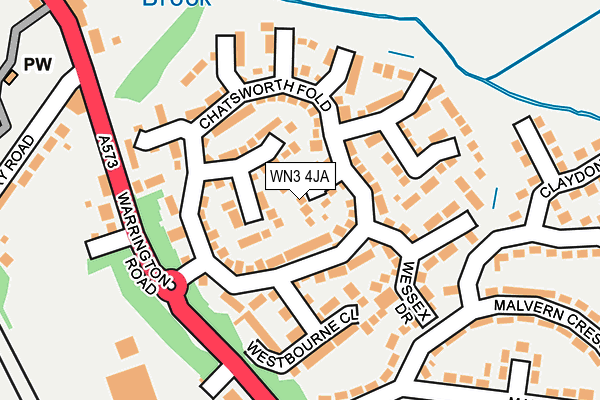 WN3 4JA map - OS OpenMap – Local (Ordnance Survey)