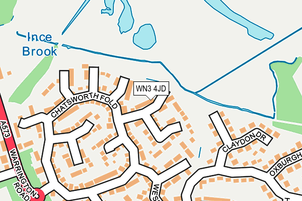 WN3 4JD map - OS OpenMap – Local (Ordnance Survey)