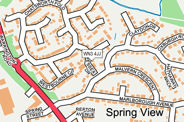 WN3 4JJ map - OS OpenMap – Local (Ordnance Survey)