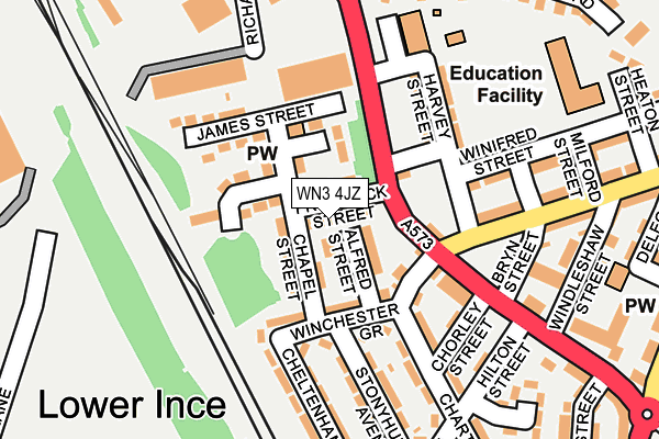 WN3 4JZ map - OS OpenMap – Local (Ordnance Survey)