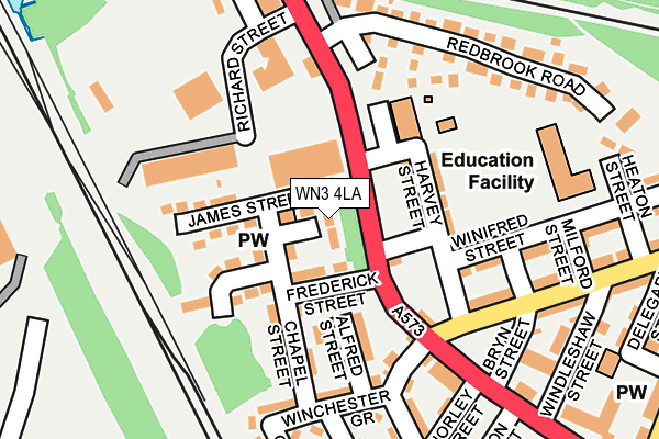 WN3 4LA map - OS OpenMap – Local (Ordnance Survey)