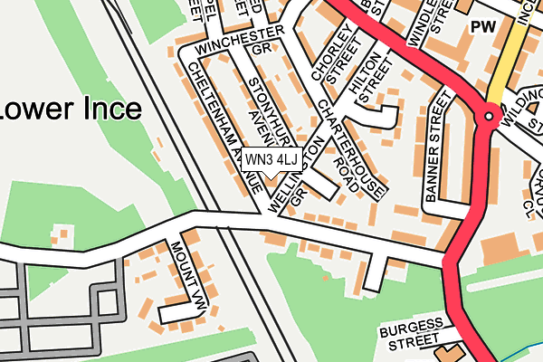 WN3 4LJ map - OS OpenMap – Local (Ordnance Survey)