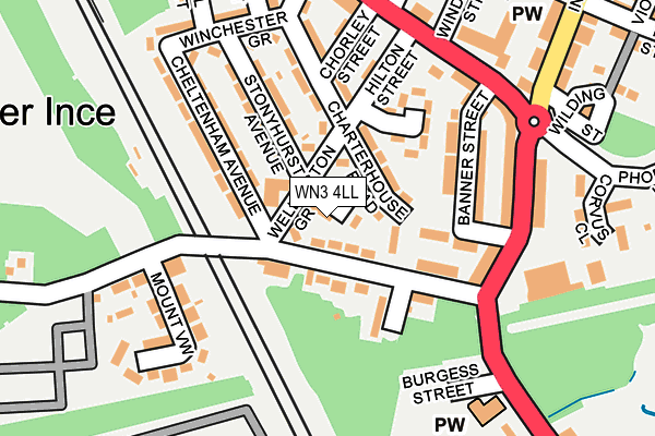 WN3 4LL map - OS OpenMap – Local (Ordnance Survey)