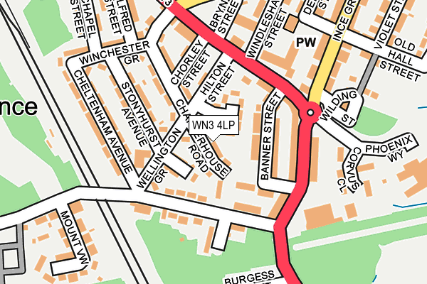 WN3 4LP map - OS OpenMap – Local (Ordnance Survey)