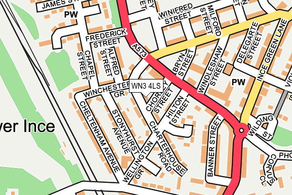 WN3 4LS map - OS OpenMap – Local (Ordnance Survey)