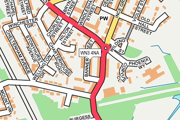 WN3 4NA map - OS OpenMap – Local (Ordnance Survey)