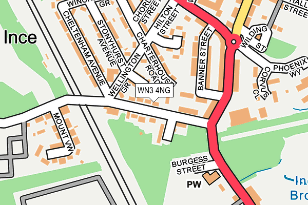 WN3 4NG map - OS OpenMap – Local (Ordnance Survey)