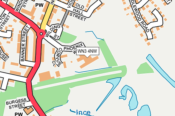 WN3 4NW map - OS OpenMap – Local (Ordnance Survey)