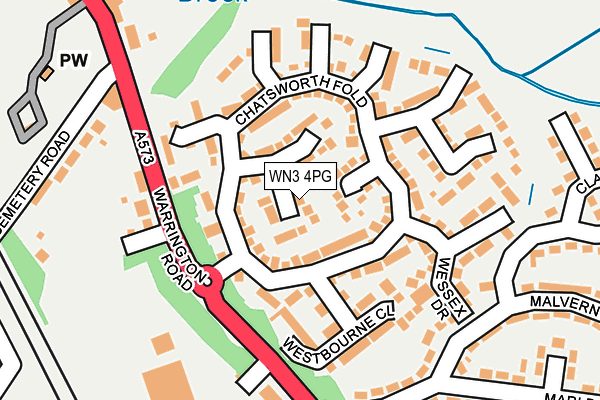 WN3 4PG map - OS OpenMap – Local (Ordnance Survey)