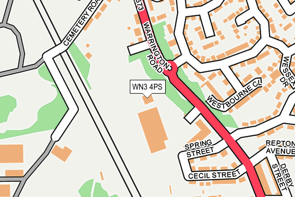 WN3 4PS map - OS OpenMap – Local (Ordnance Survey)