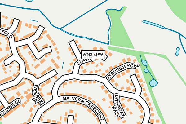 WN3 4PW map - OS OpenMap – Local (Ordnance Survey)