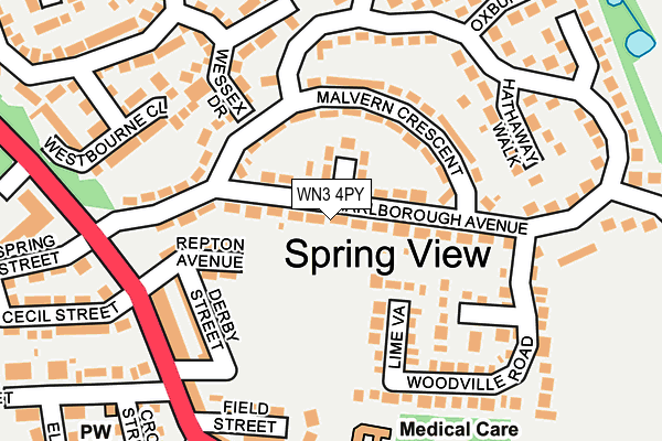 WN3 4PY map - OS OpenMap – Local (Ordnance Survey)