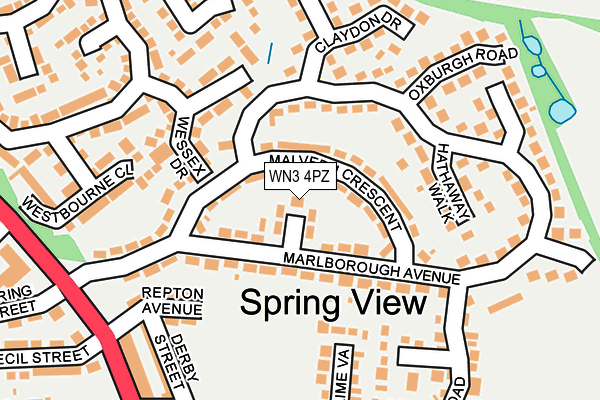 WN3 4PZ map - OS OpenMap – Local (Ordnance Survey)