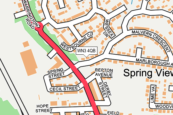 WN3 4QB map - OS OpenMap – Local (Ordnance Survey)