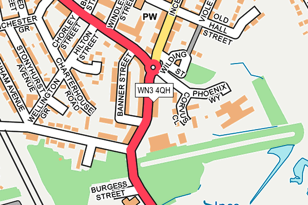 WN3 4QH map - OS OpenMap – Local (Ordnance Survey)