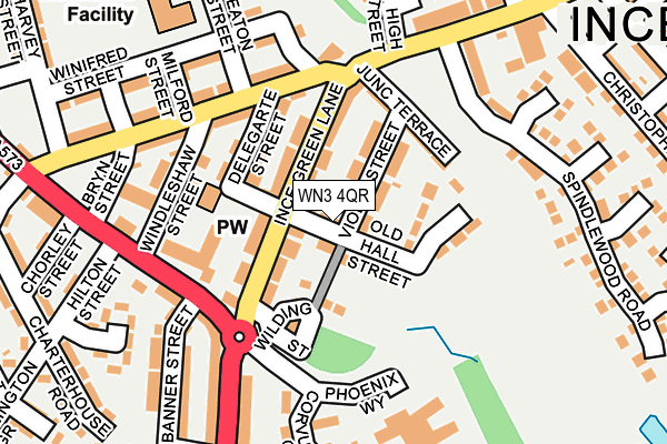 WN3 4QR map - OS OpenMap – Local (Ordnance Survey)