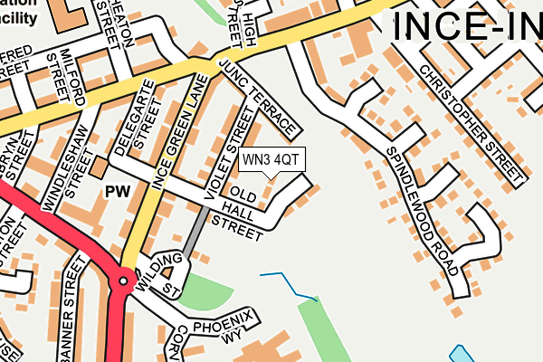 WN3 4QT map - OS OpenMap – Local (Ordnance Survey)