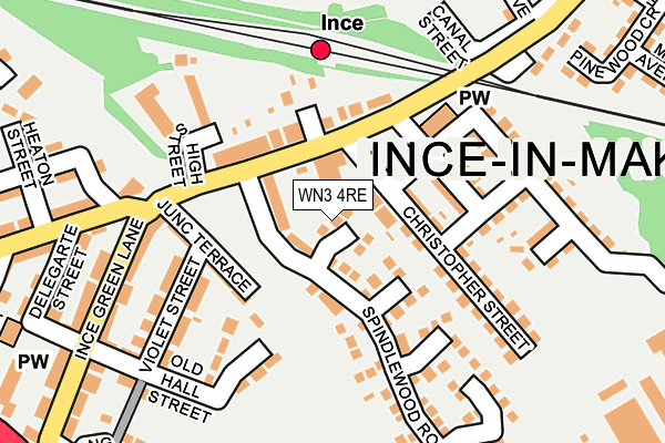 WN3 4RE map - OS OpenMap – Local (Ordnance Survey)