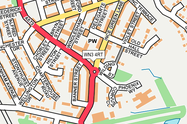 WN3 4RT map - OS OpenMap – Local (Ordnance Survey)