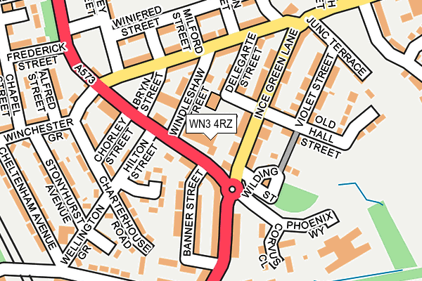 WN3 4RZ map - OS OpenMap – Local (Ordnance Survey)