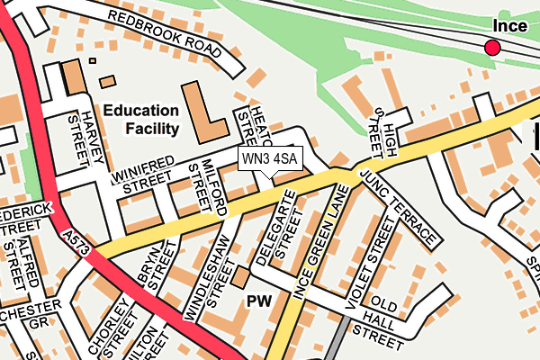 WN3 4SA map - OS OpenMap – Local (Ordnance Survey)