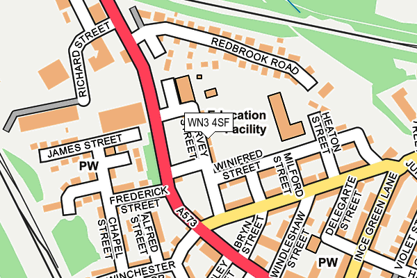 WN3 4SF map - OS OpenMap – Local (Ordnance Survey)