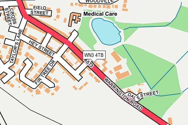 WN3 4TB map - OS OpenMap – Local (Ordnance Survey)