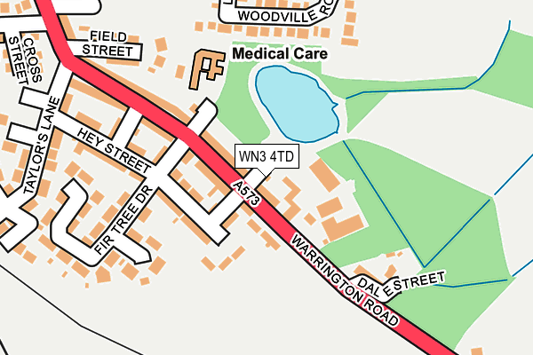 WN3 4TD map - OS OpenMap – Local (Ordnance Survey)