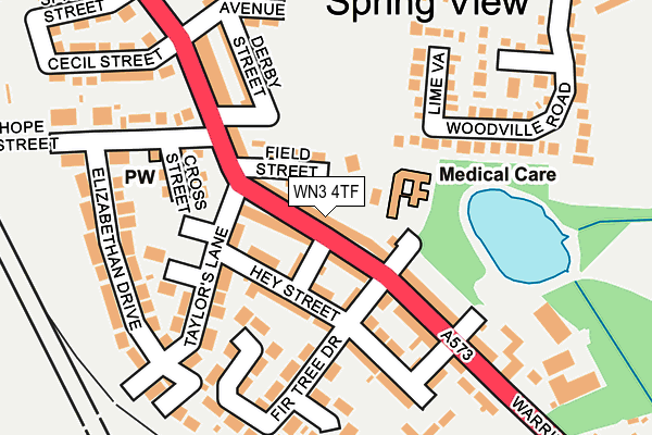 WN3 4TF map - OS OpenMap – Local (Ordnance Survey)