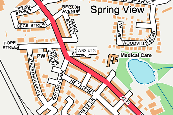 WN3 4TG map - OS OpenMap – Local (Ordnance Survey)