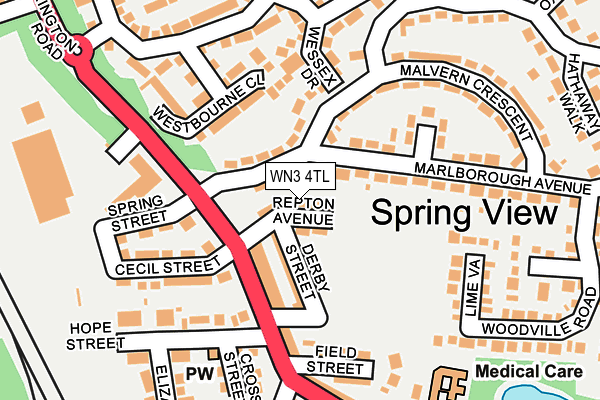 WN3 4TL map - OS OpenMap – Local (Ordnance Survey)