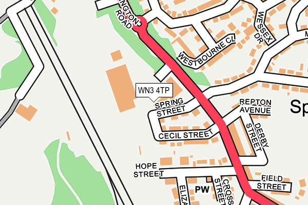 WN3 4TP map - OS OpenMap – Local (Ordnance Survey)